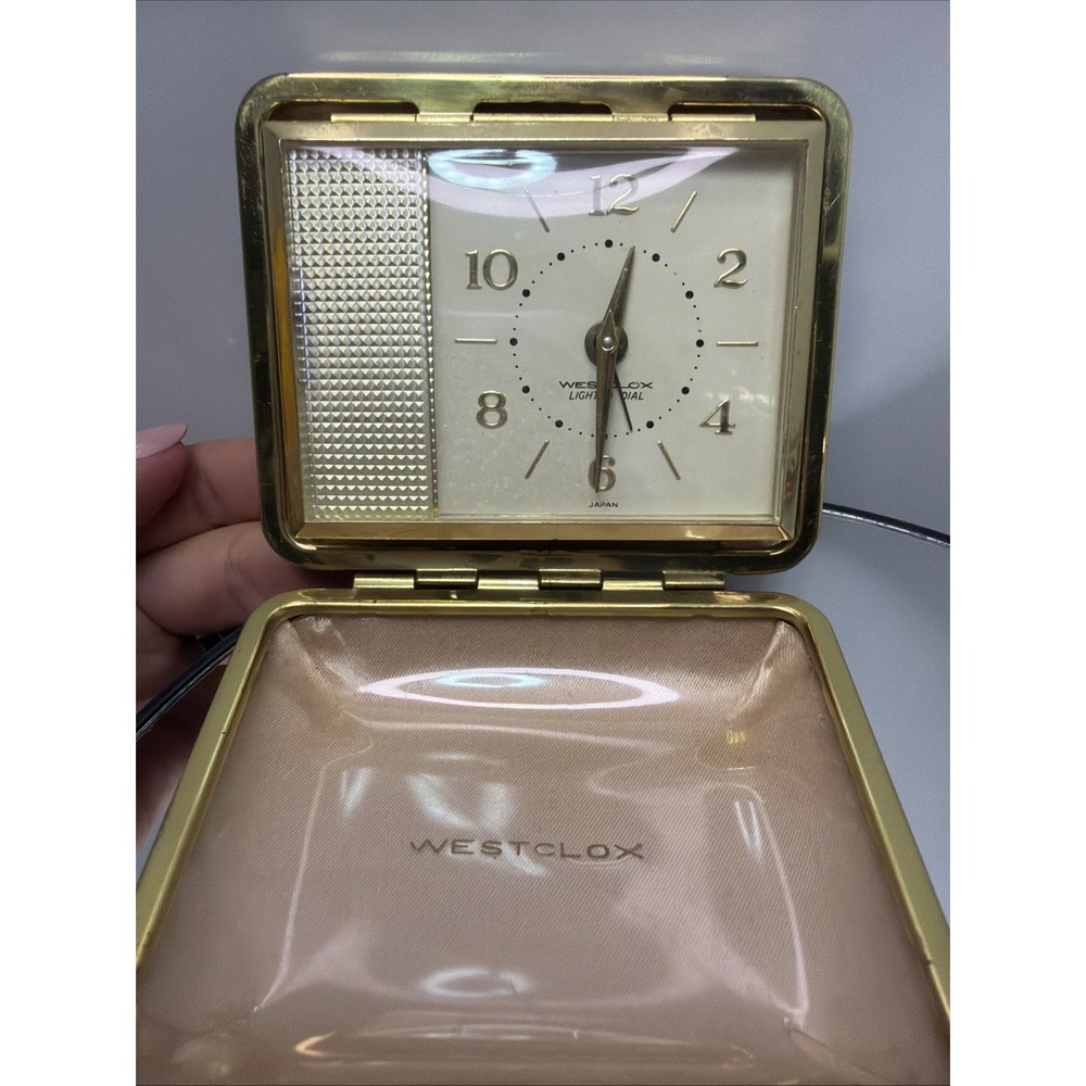 Vintage Westclox Travel Alarm Clock With Lighted Dial Made In Japan Working
